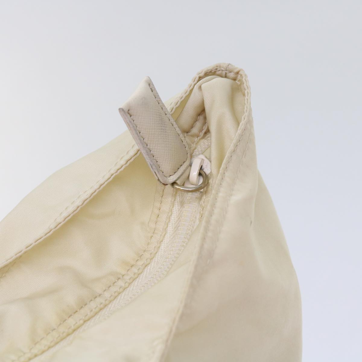 PRADA Shoulder Bag Nylon Beige Auth bs11906