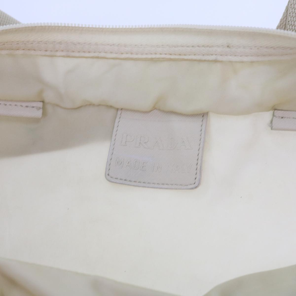 PRADA Shoulder Bag Nylon Beige Auth bs11906