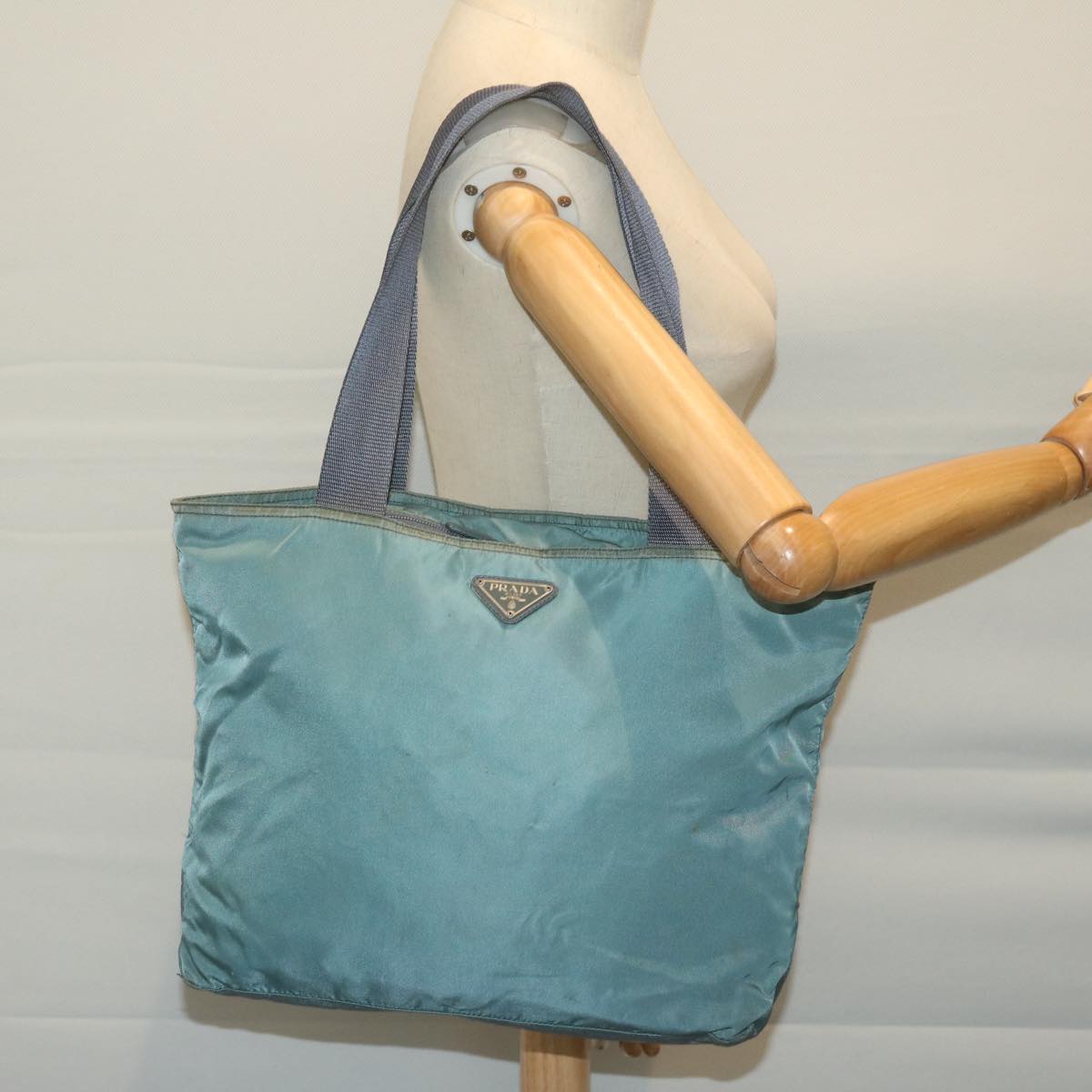 PRADA Tote Bag Nylon Blue Auth bs11914