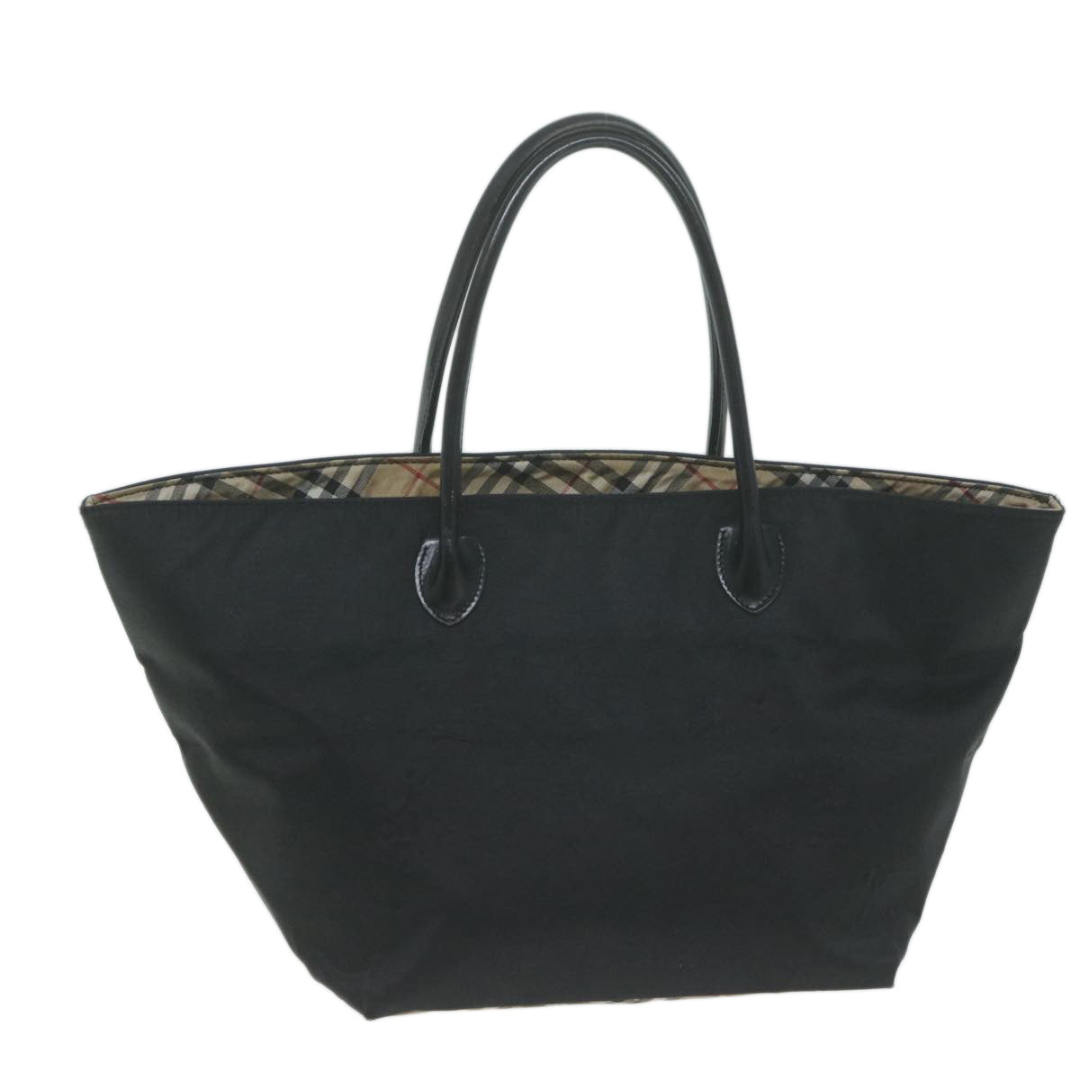 BURBERRY Tote Bag Nylon Black Auth bs11915