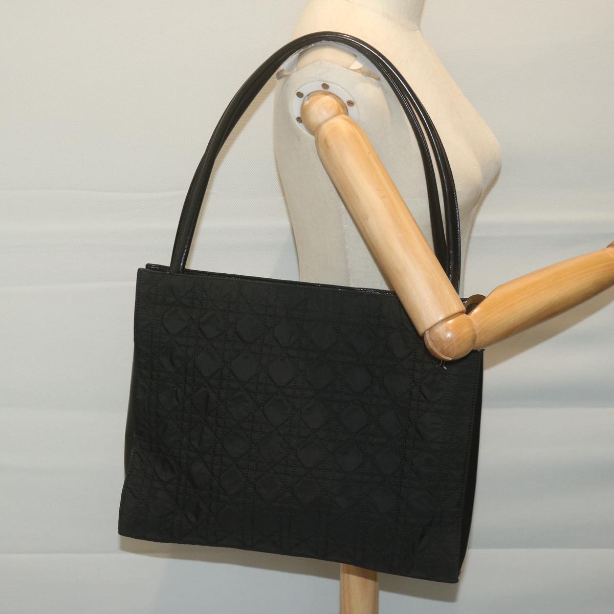 Christian Dior Shoulder Bag Nylon Black Auth bs11930