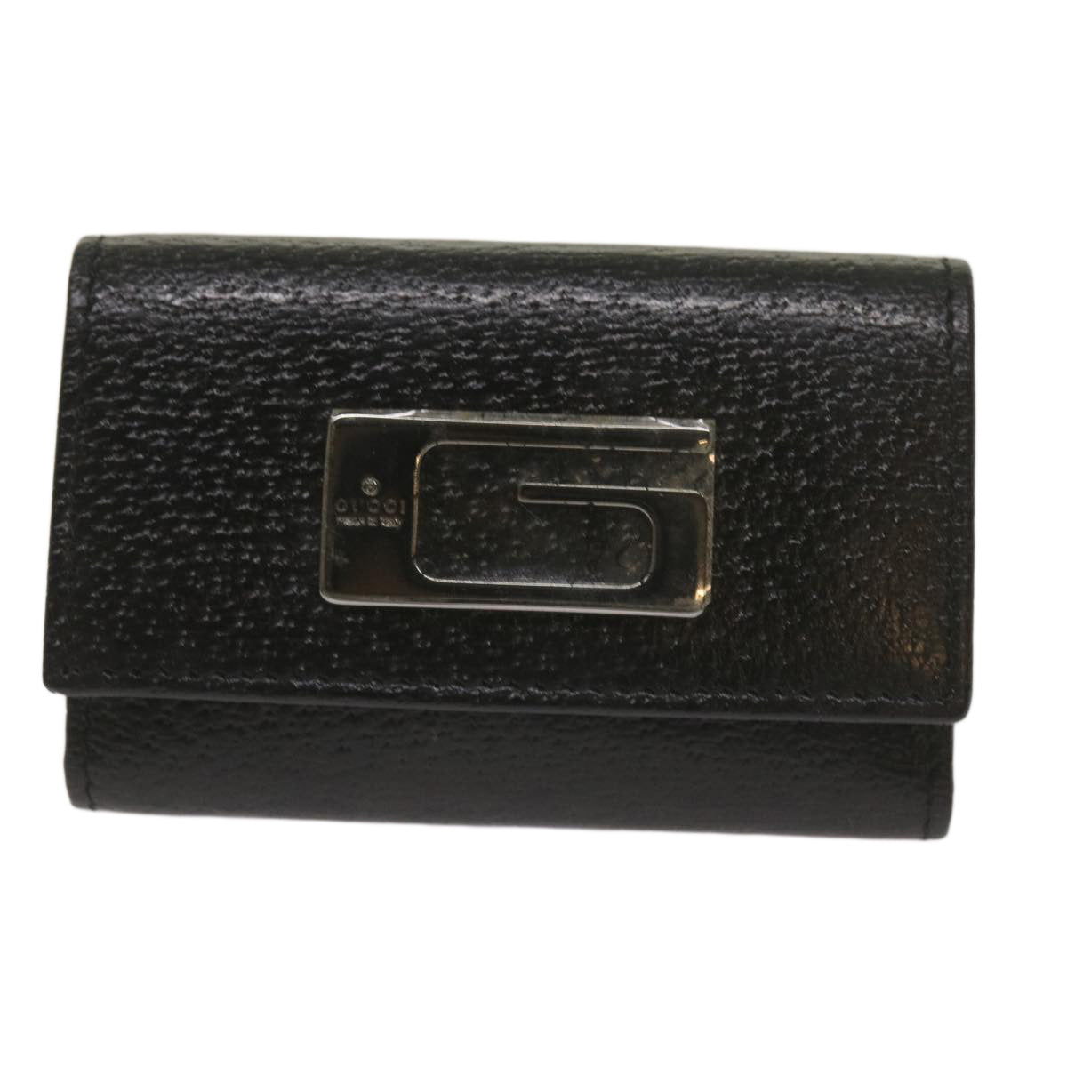 GUCCI Key Case Leather Black Auth bs11936