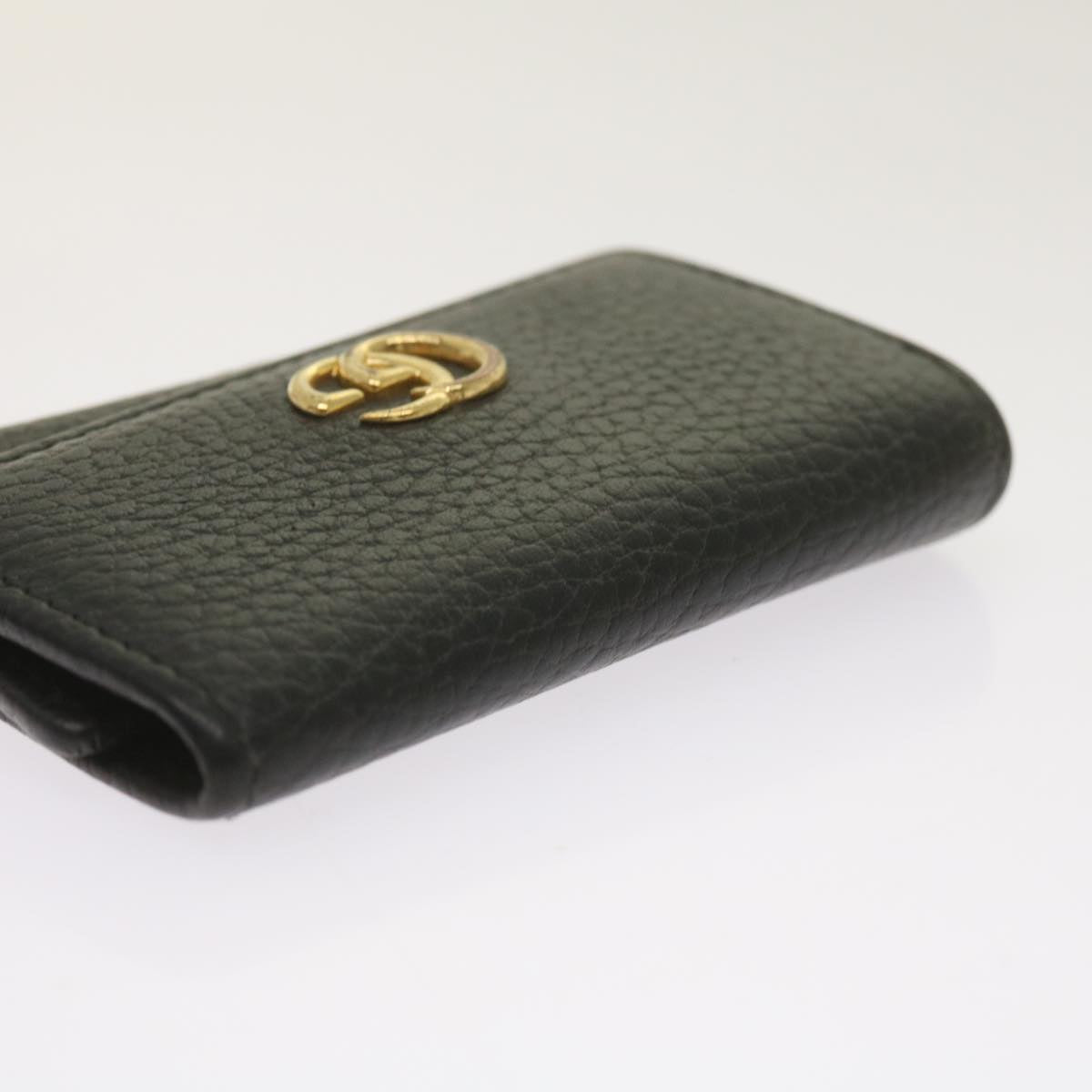 GUCCI GG Marmont Key Case Leather Black 456118 Auth bs11937