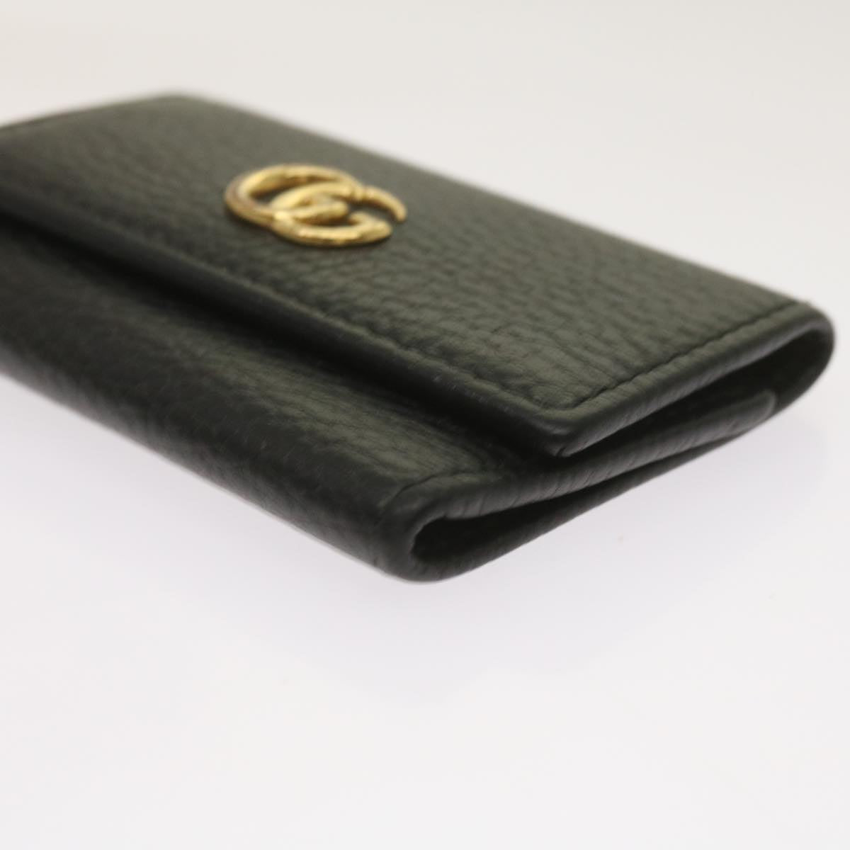 GUCCI GG Marmont Key Case Leather Black 456118 Auth bs11937