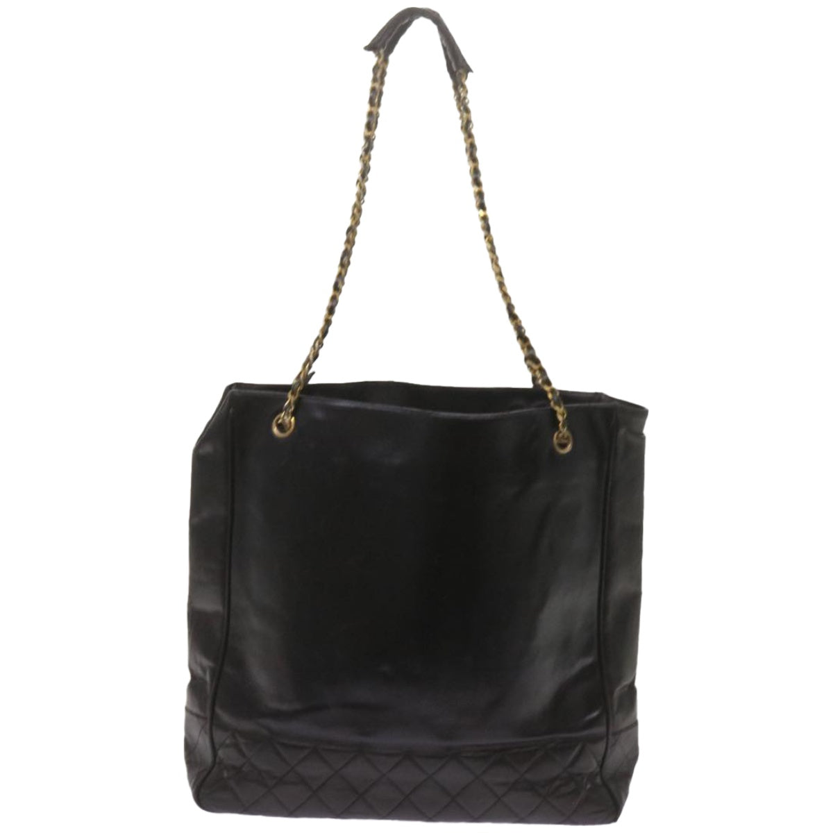 CHANEL Chain Shoulder Bag Leather Black CC Auth bs11945 - 0