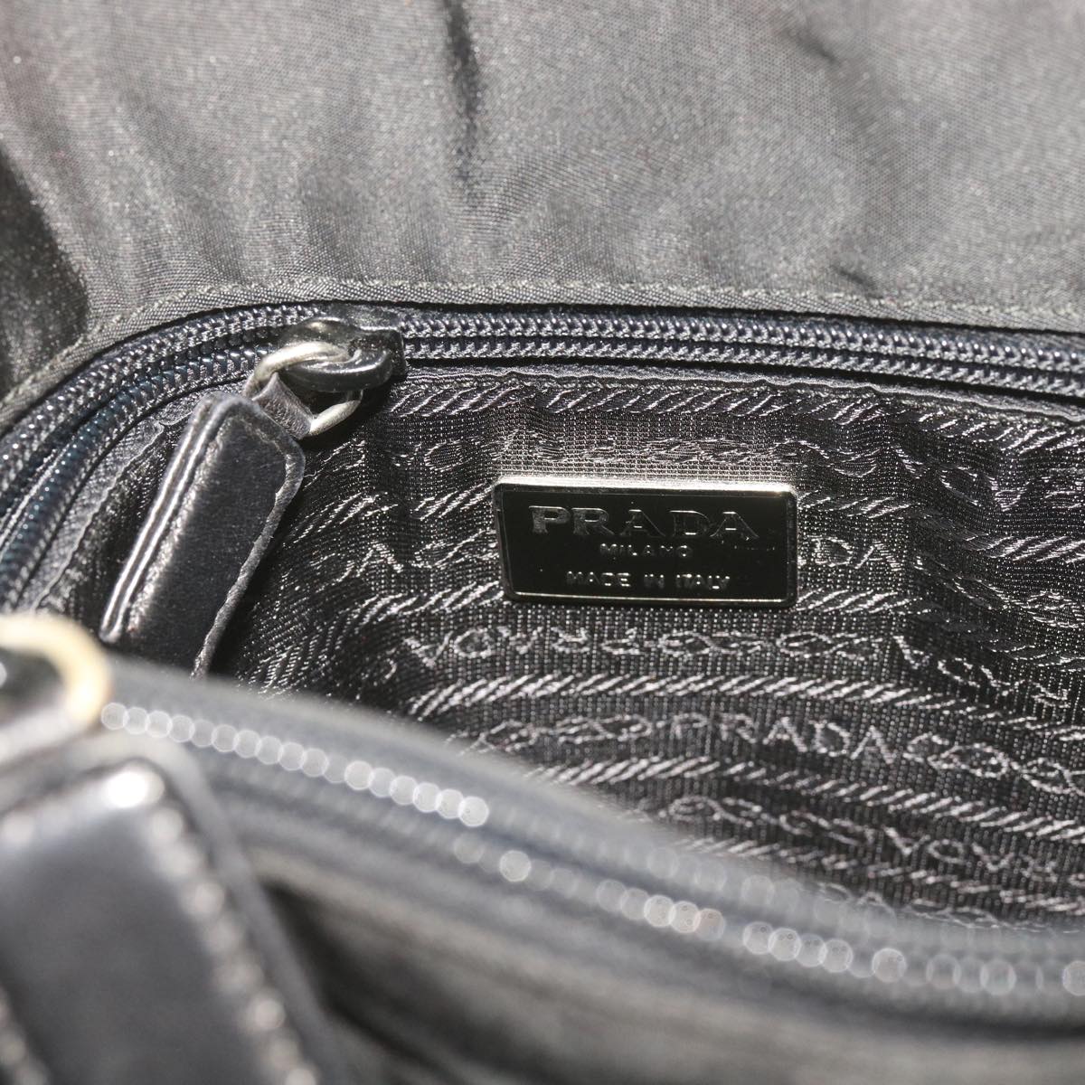 PRADA Shoulder Bag Nylon Black Auth bs11955