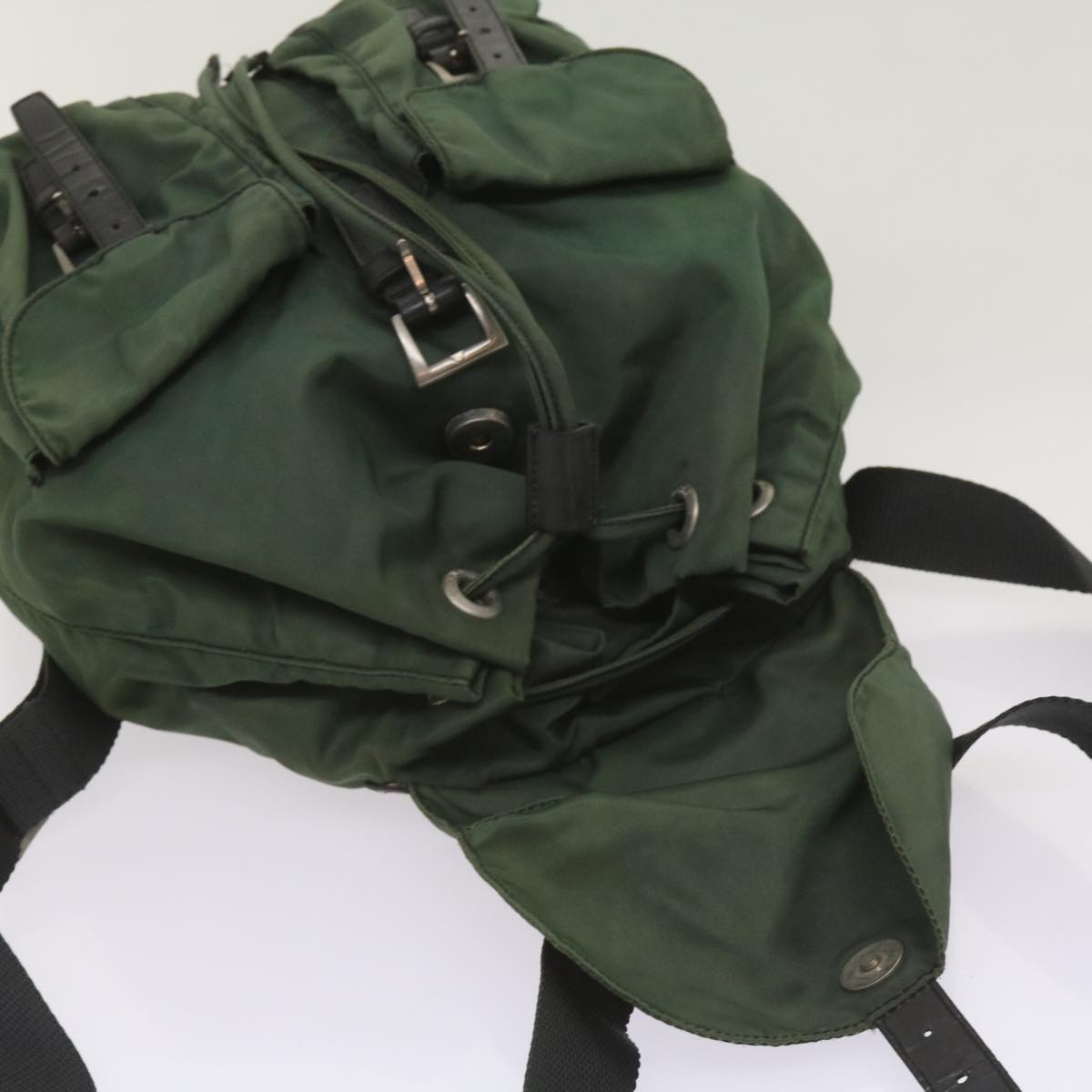 PRADA Backpack Nylon Green Auth bs11956