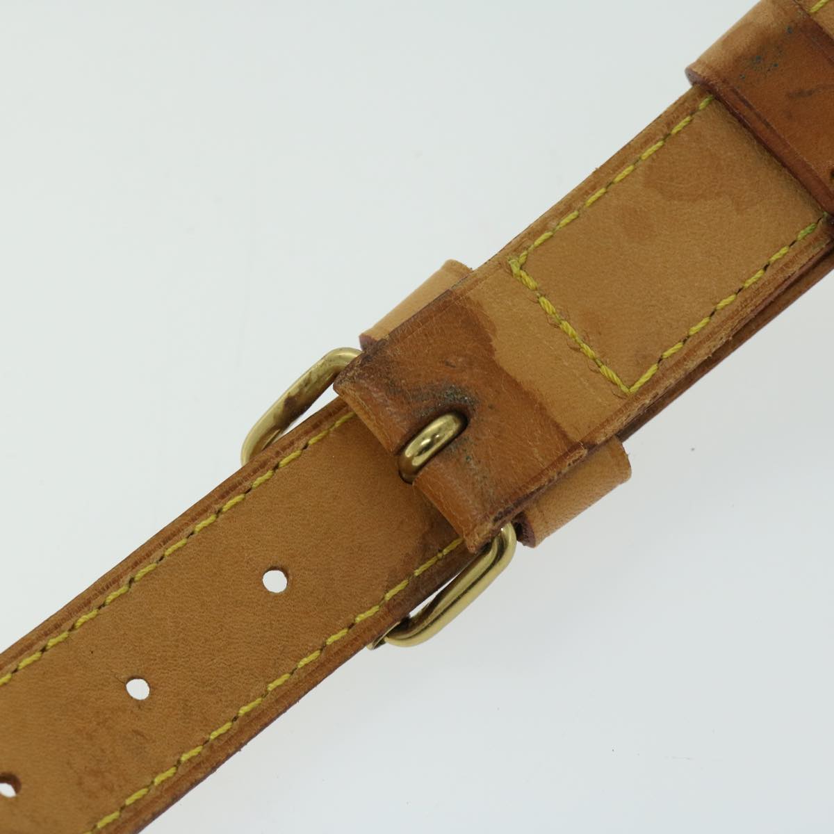 LOUIS VUITTON Adjustable Shoulder Strap Leather 31.1""-37.8"" Beige Auth bs11972