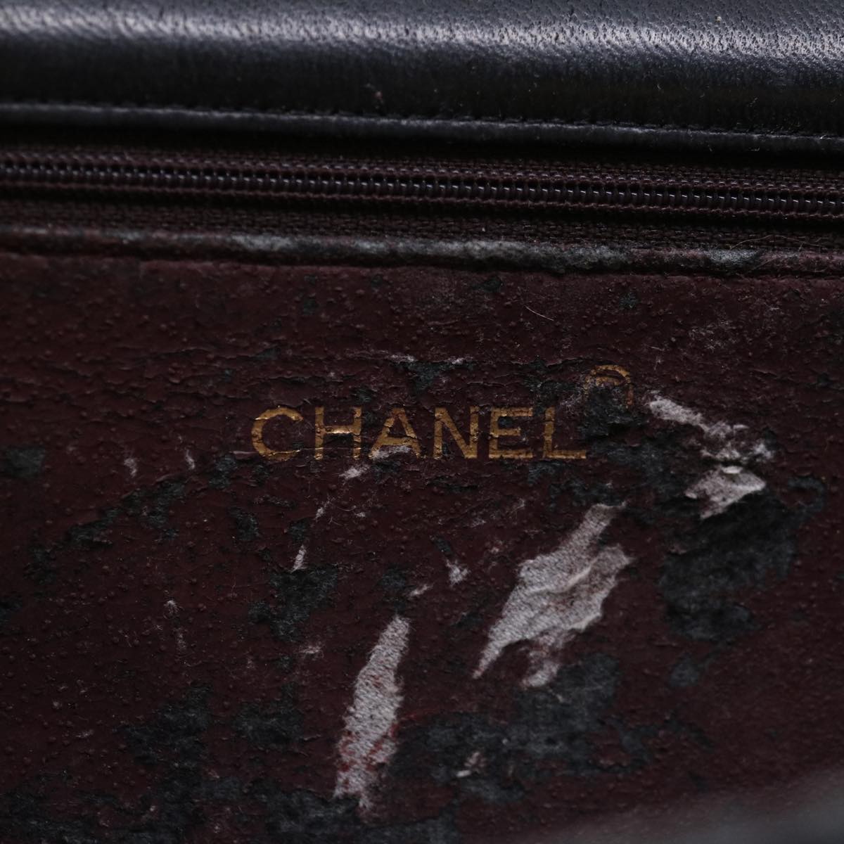 CHANEL Matelasse Chain Shoulder Bag Lamb Skin Black CC Auth bs11976