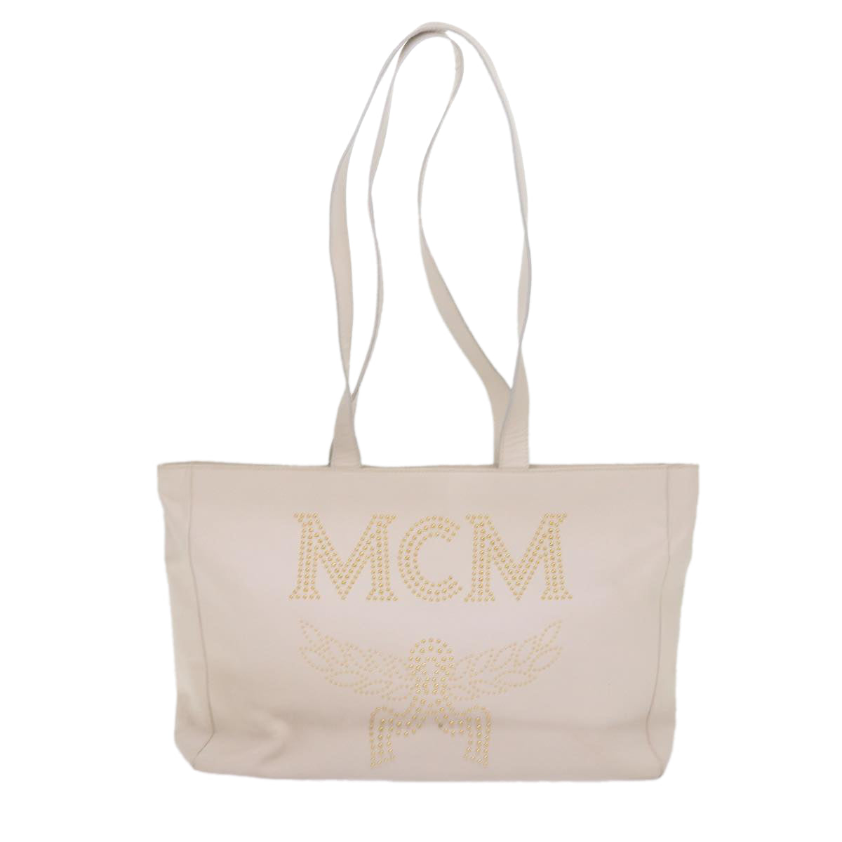 MCM Vicetos Logogram Shoulder Bag Leather 3Set Black Brown white Auth bs11980