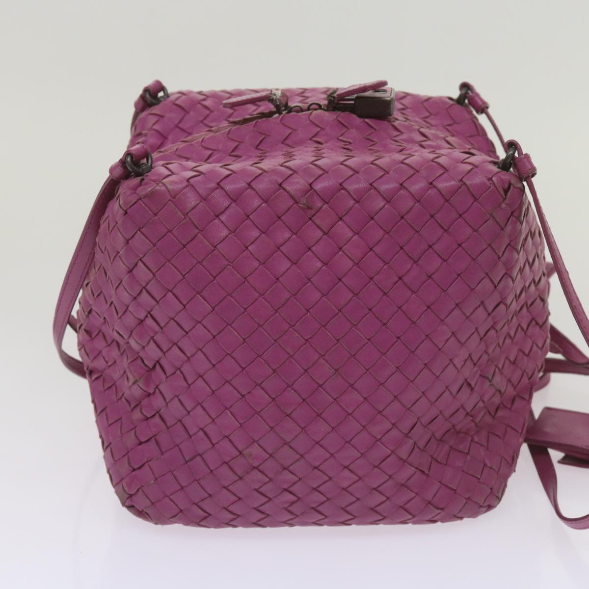 BOTTEGA VENETA INTRECCIATO Shoulder Bag Leather 2Set Purple Brown Auth bs11983