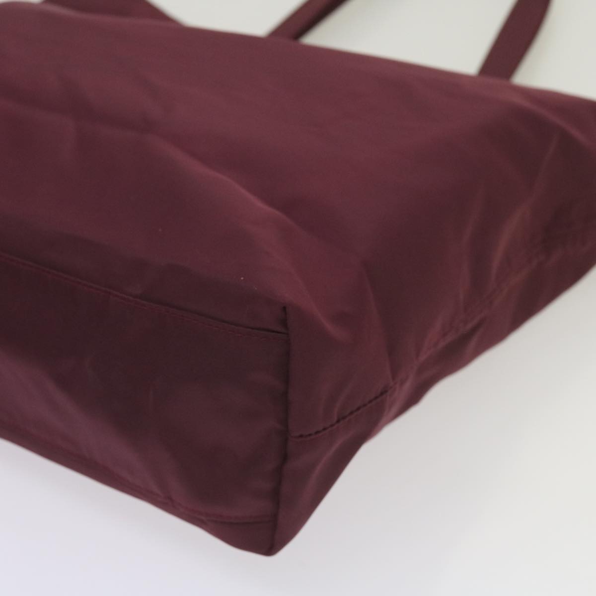 PRADA Hand Bag Nylon Wine Red Purple Auth bs11987