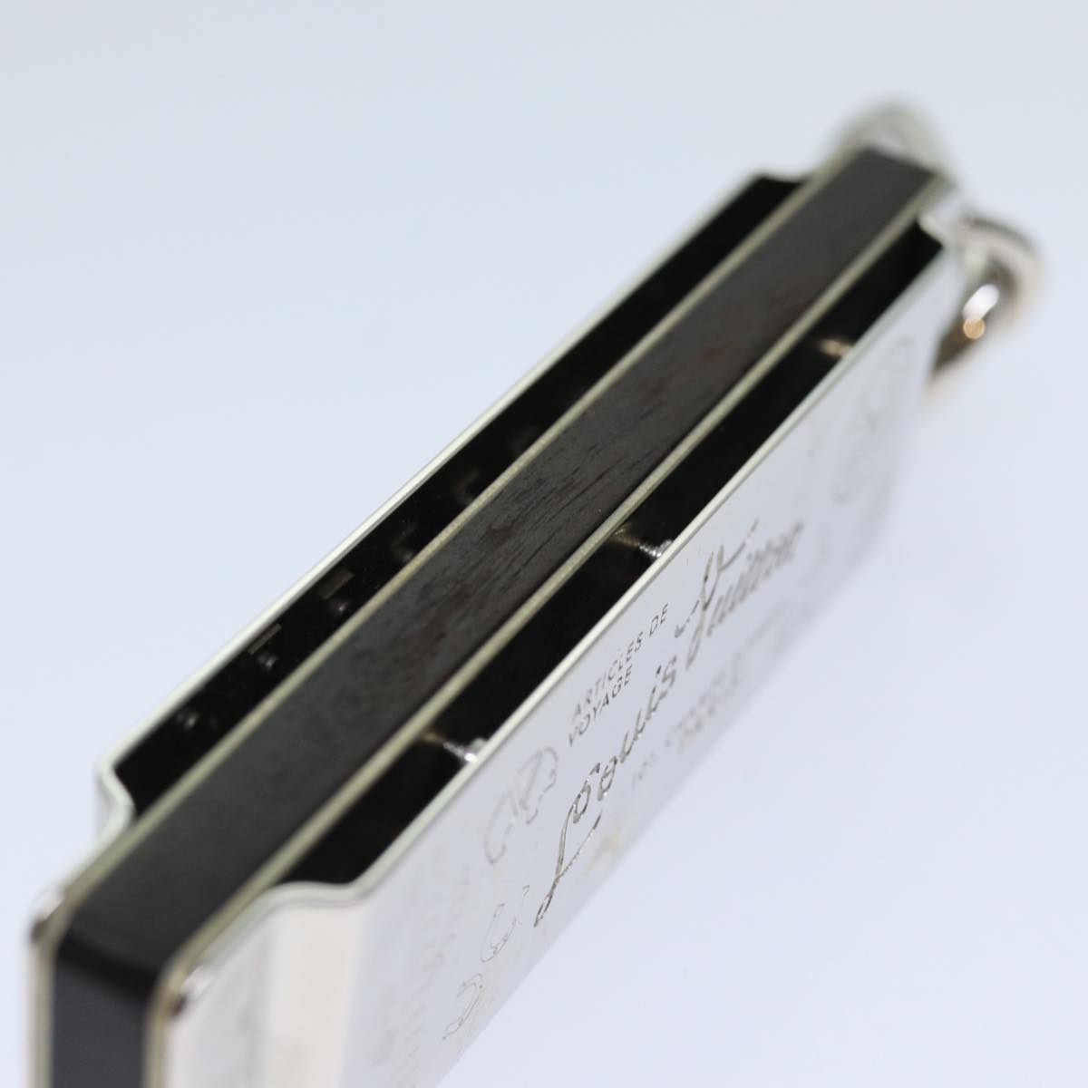 LOUIS VUITTON Harmonica Metal Silver LV Auth bs11994