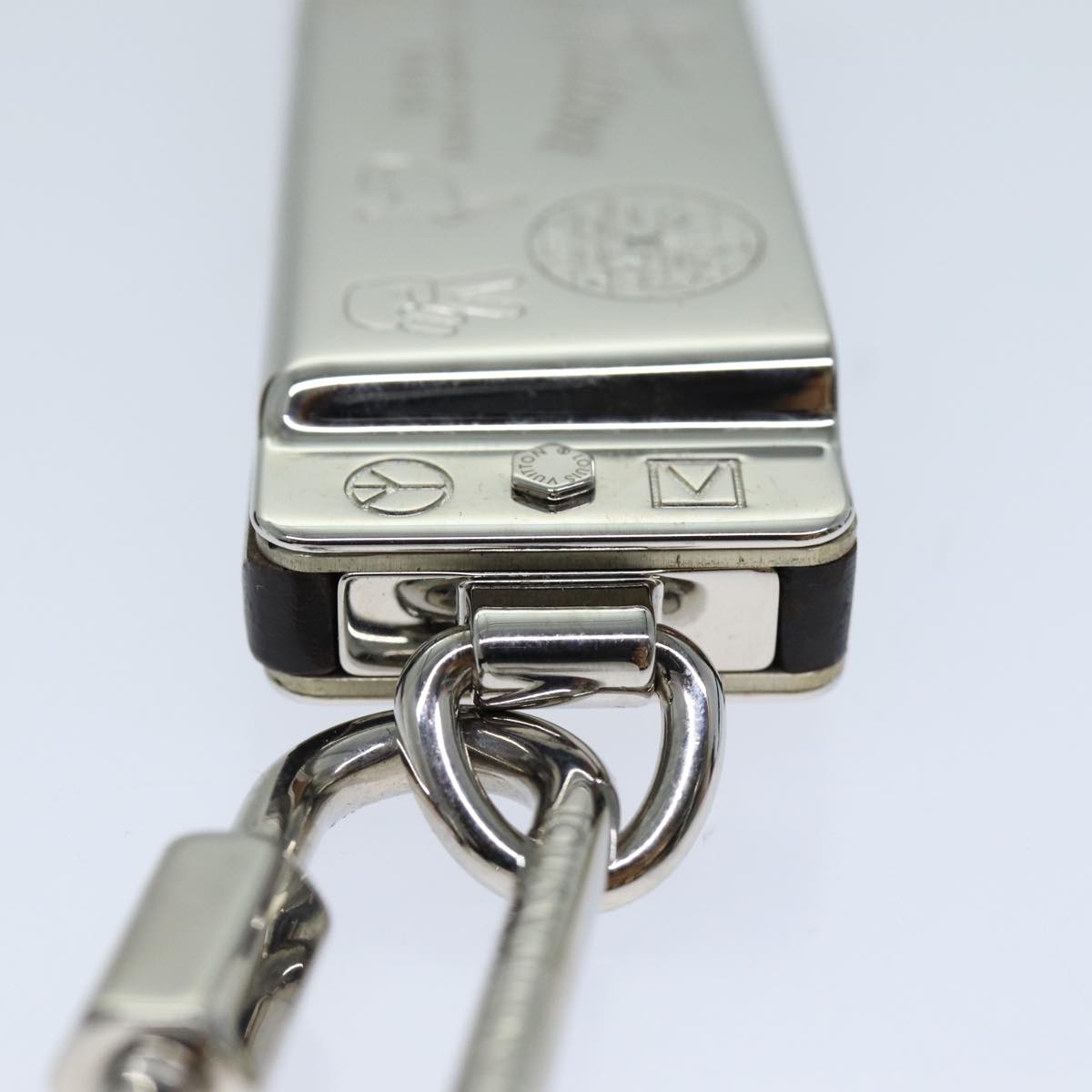 LOUIS VUITTON Harmonica Metal Silver LV Auth bs11994