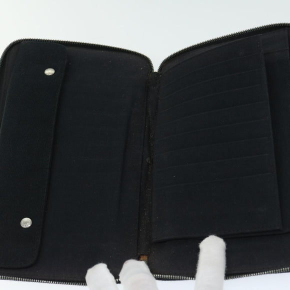 HERMES Fourre Tout Perth GM Geldbörse Canvas Schwarz Auth bs11999