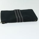 HERMES Fourre Tout Perth GM Long Wallet Canvas Black Auth bs11999-7