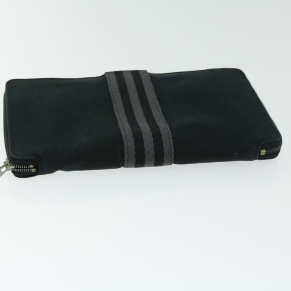 HERMES Fourre Tout Perth GM Geldbörse Canvas Schwarz Auth bs11999