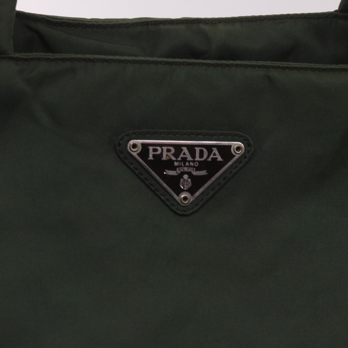 PRADA Hand Bag Nylon Green Auth bs12016