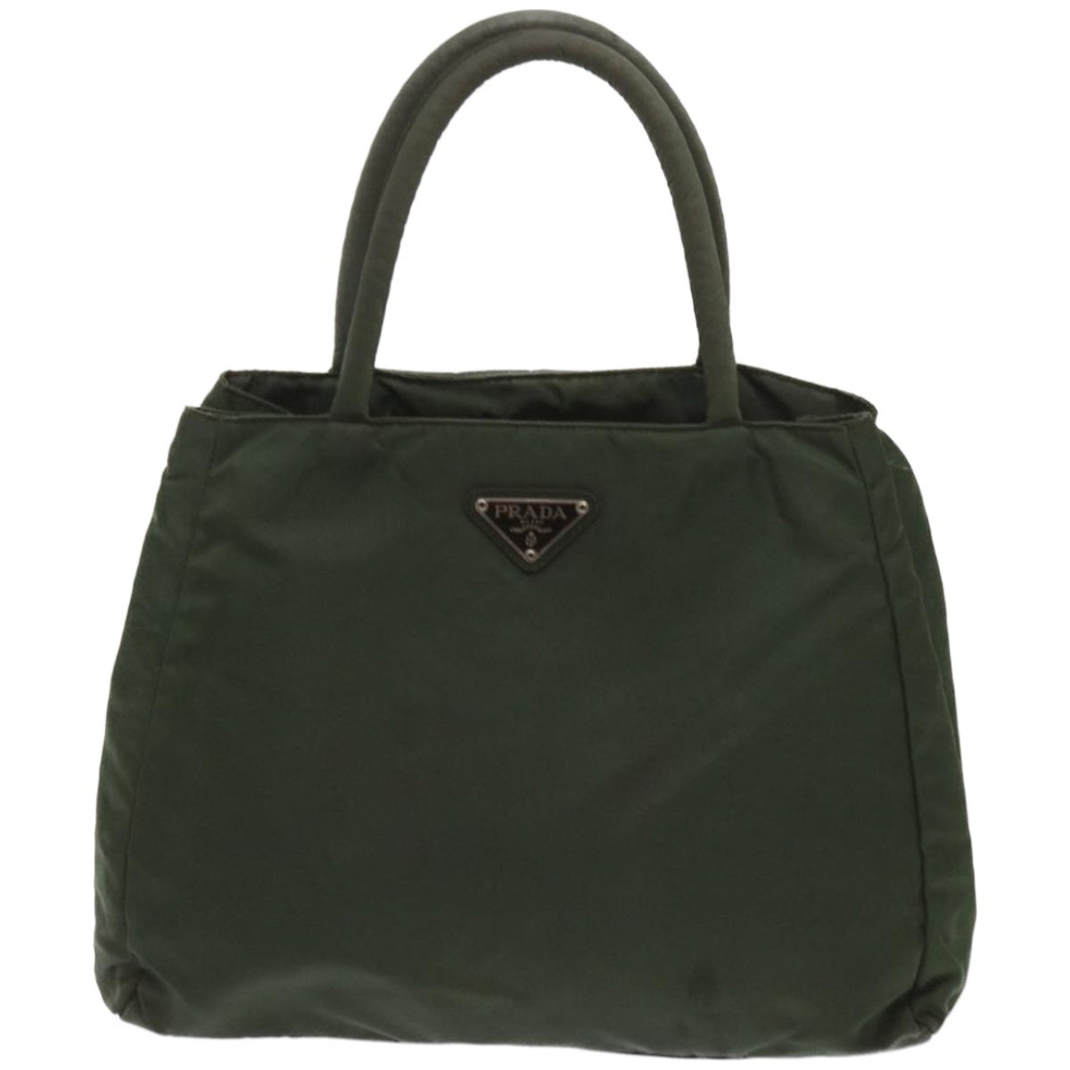 PRADA Hand Bag Nylon Green Auth bs12016