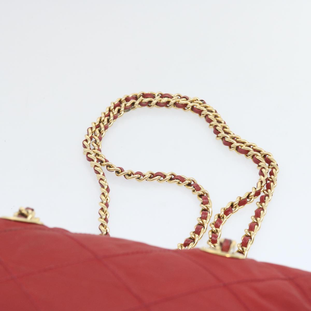 PRADA Chain Shoulder Bag Nylon Red Auth bs12018