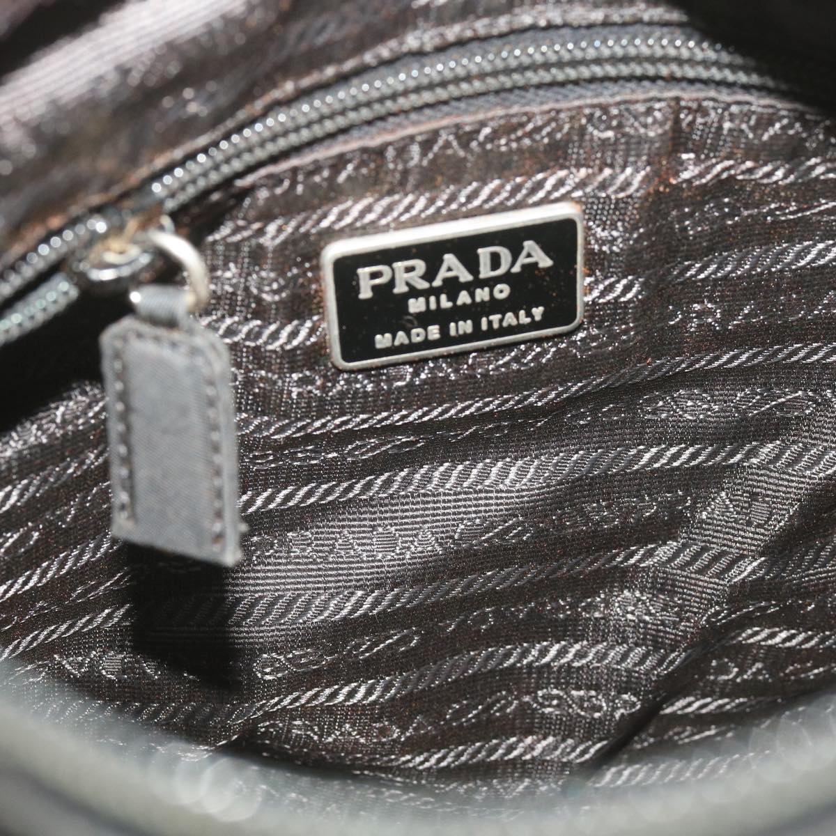 PRADA Hand Bag Nylon Black Auth bs12019