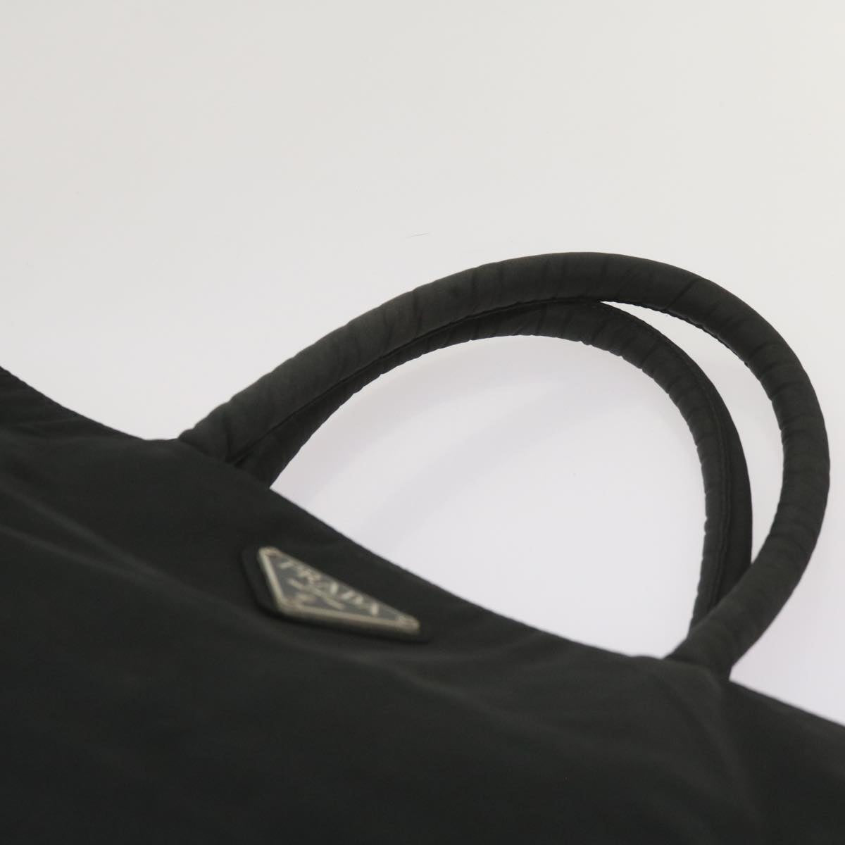 PRADA Hand Bag Nylon Black Auth bs12019