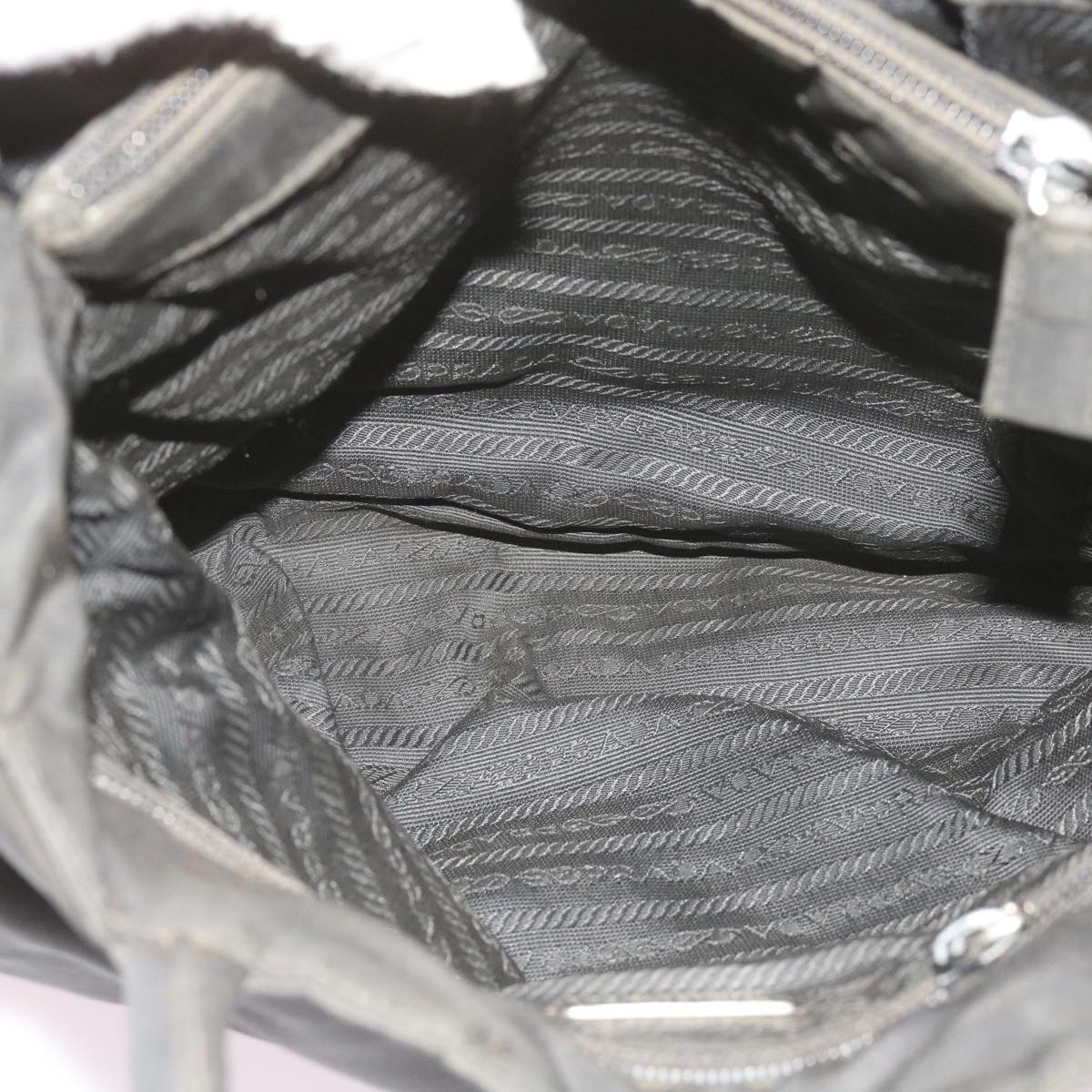 PRADA Hand Bag Nylon Black Auth bs12020