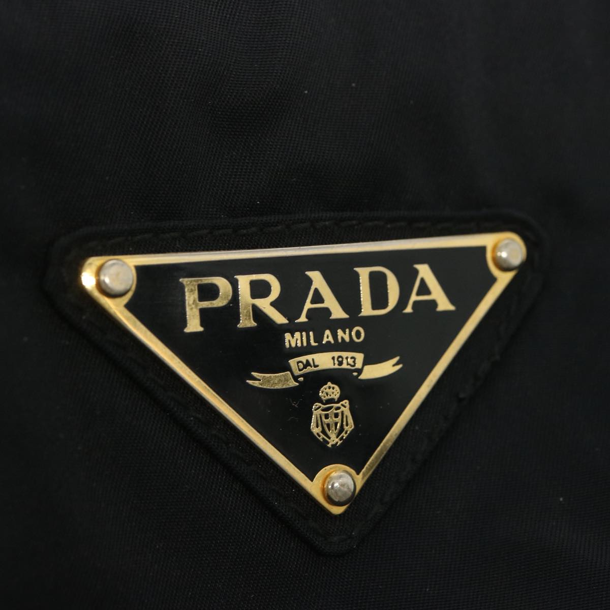 PRADA Hand Bag Nylon Black Auth bs12021