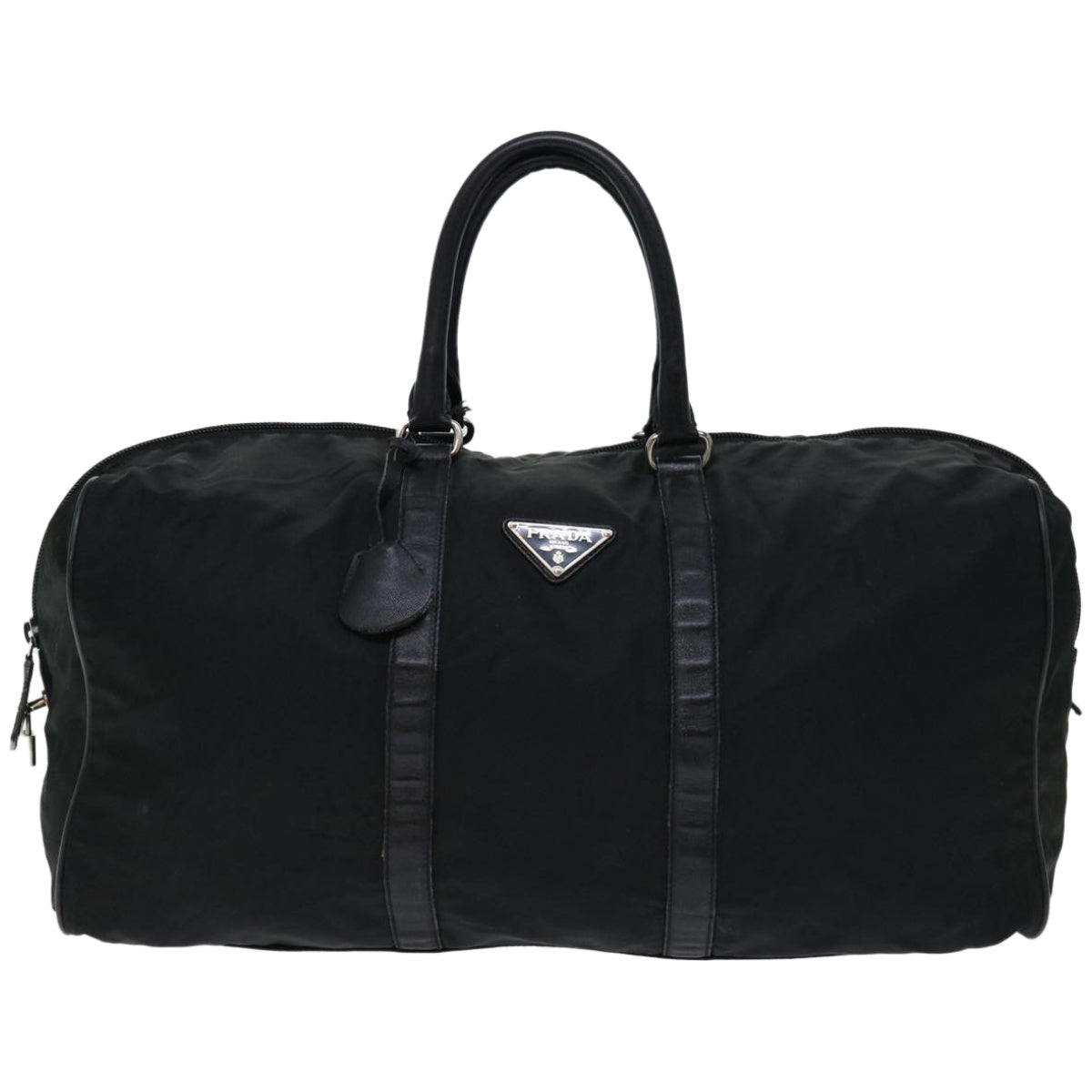 PRADA Boston Bag Nylon Black Auth bs12027