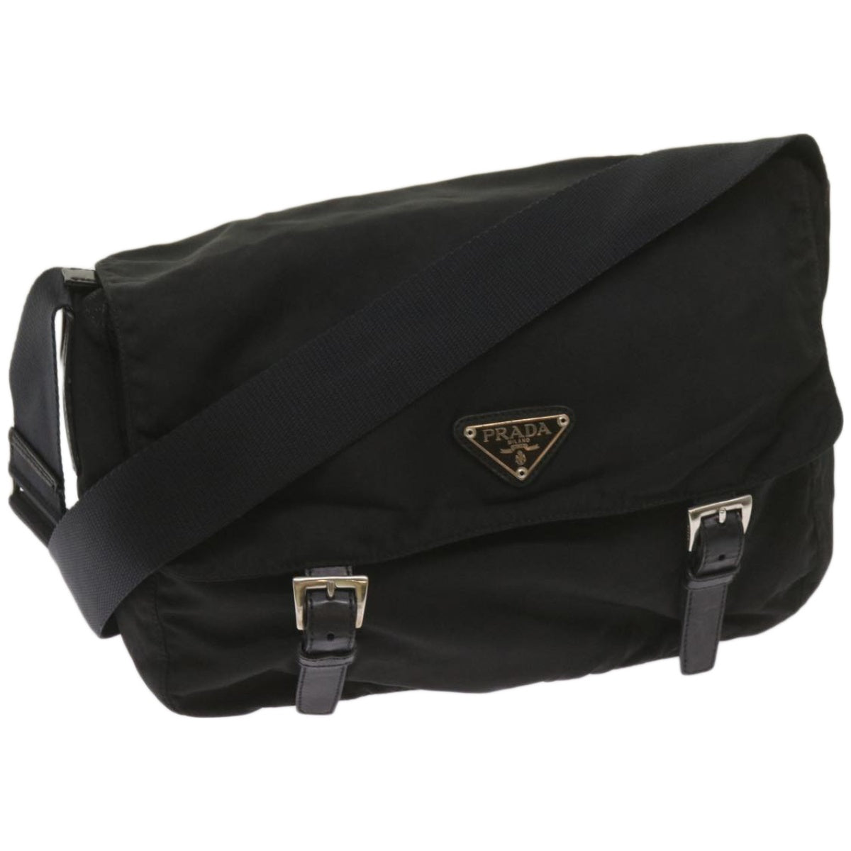 PRADA Shoulder Bag Nylon Black Auth bs12029