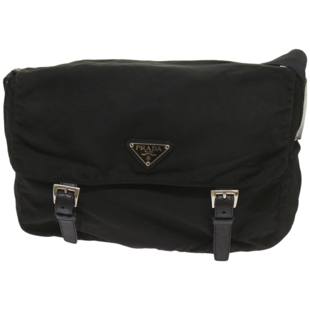 PRADA Shoulder Bag Nylon Black Auth bs12029