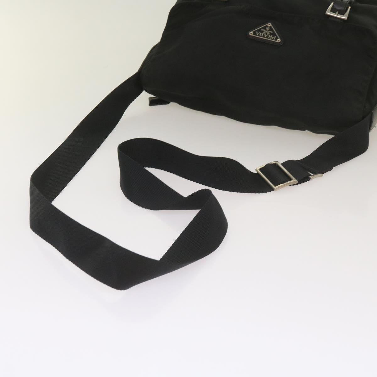 PRADA Shoulder Bag Nylon Black Auth bs12029