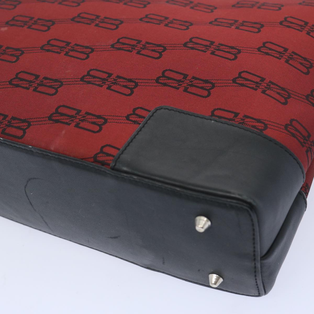BALENCIAGA Shoulder Bag Canvas Red Auth bs12037