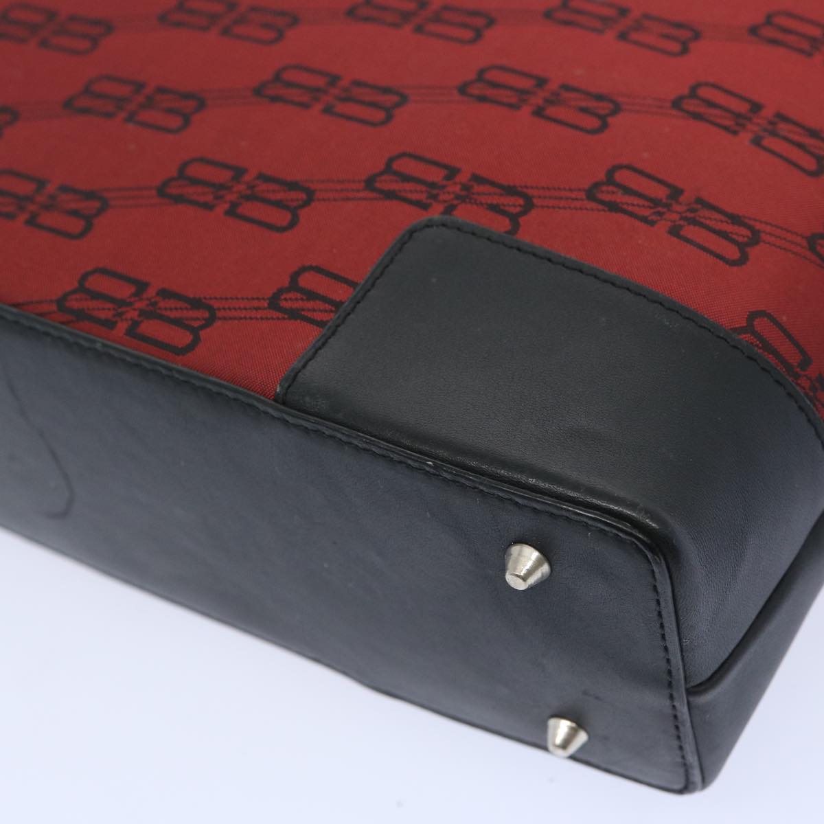 BALENCIAGA Shoulder Bag Canvas Red Auth bs12037