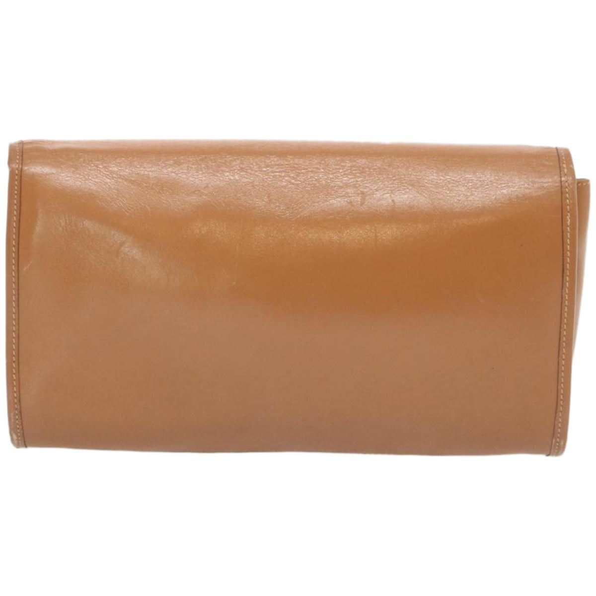 BALENCIAGA Chain Shoulder Bag Leather Brown Auth bs12039