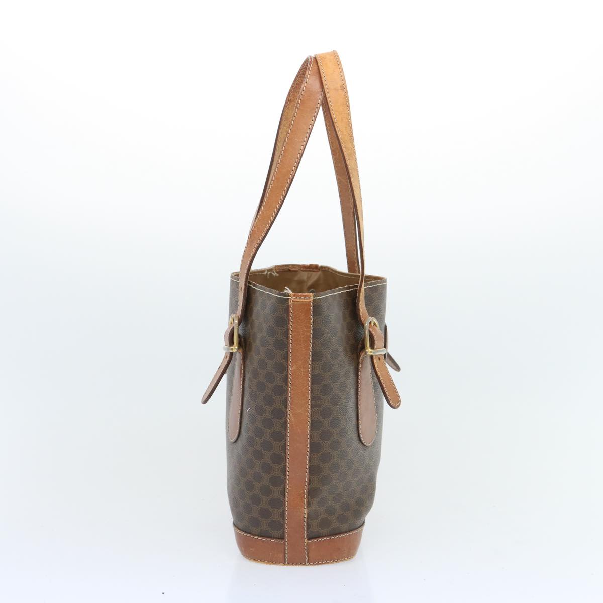 CELINE Macadam Canvas Hand Bag PVC Brown Auth bs12046