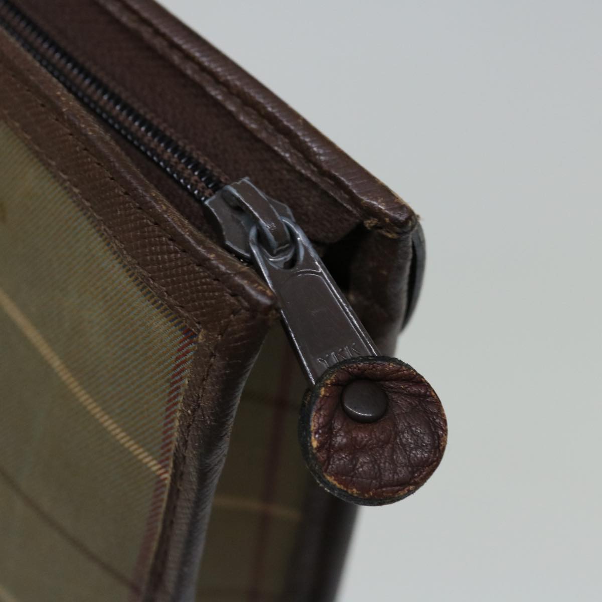Burberrys Nova Check Clutch Bag Canvas Brown Auth bs12054