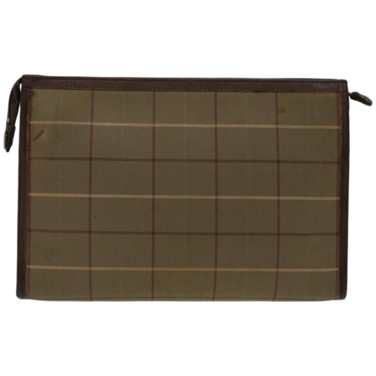 Burberrys Nova Check Clutch Bag Canvas Brown Auth bs12054 - 0