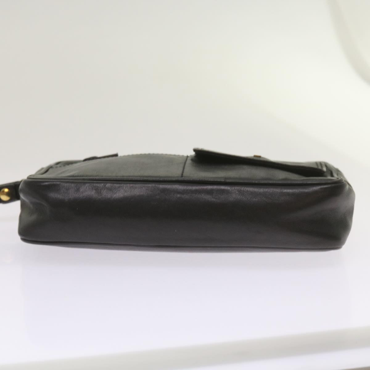 BALLY Clutch Shoulder Bag Leather 2Set Black Auth bs12075