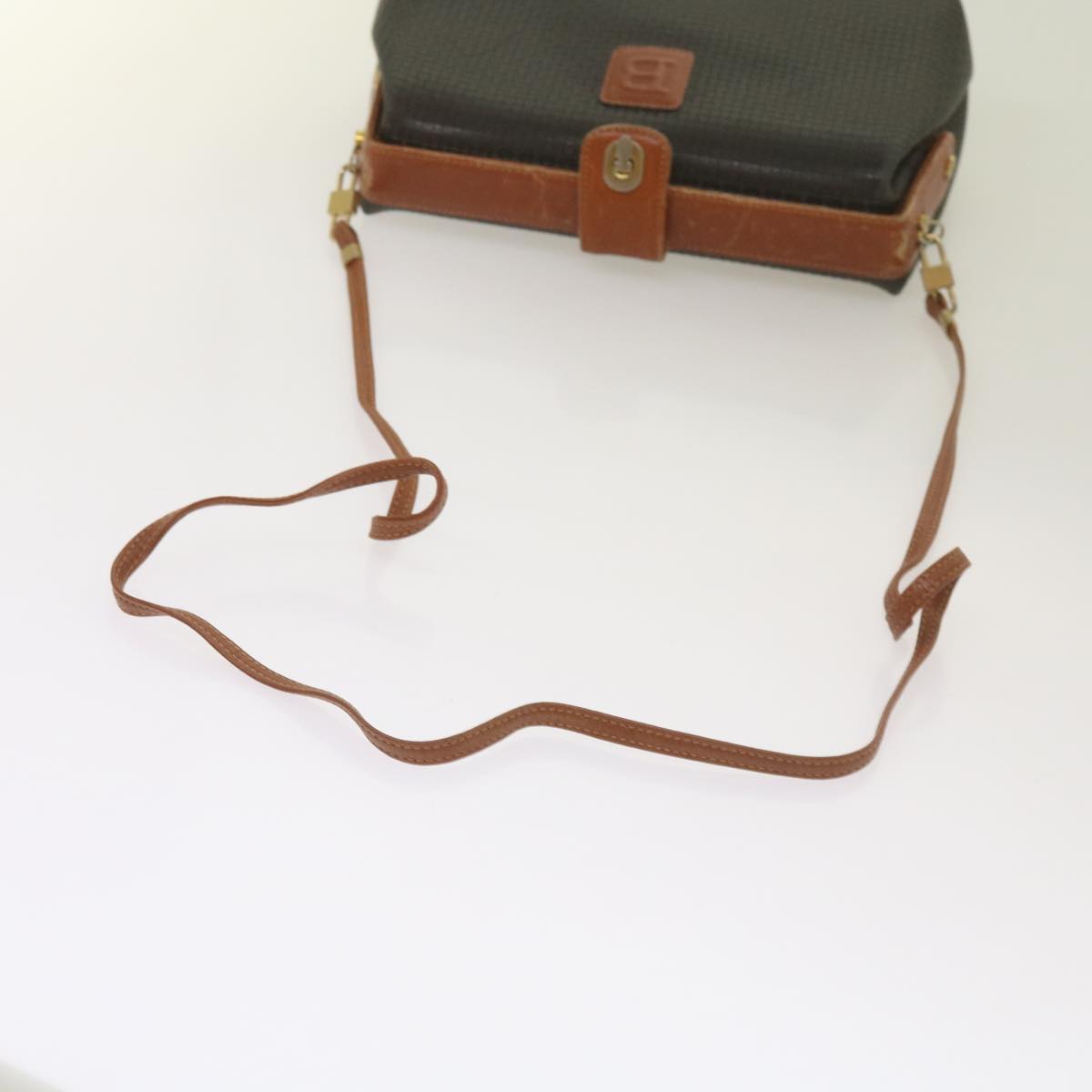 BALLY Clutch Shoulder Bag Leather 2Set Black Auth bs12075