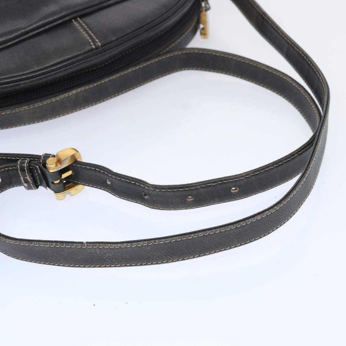 LOEWE Shoulder Bag Leather Black Auth bs12078