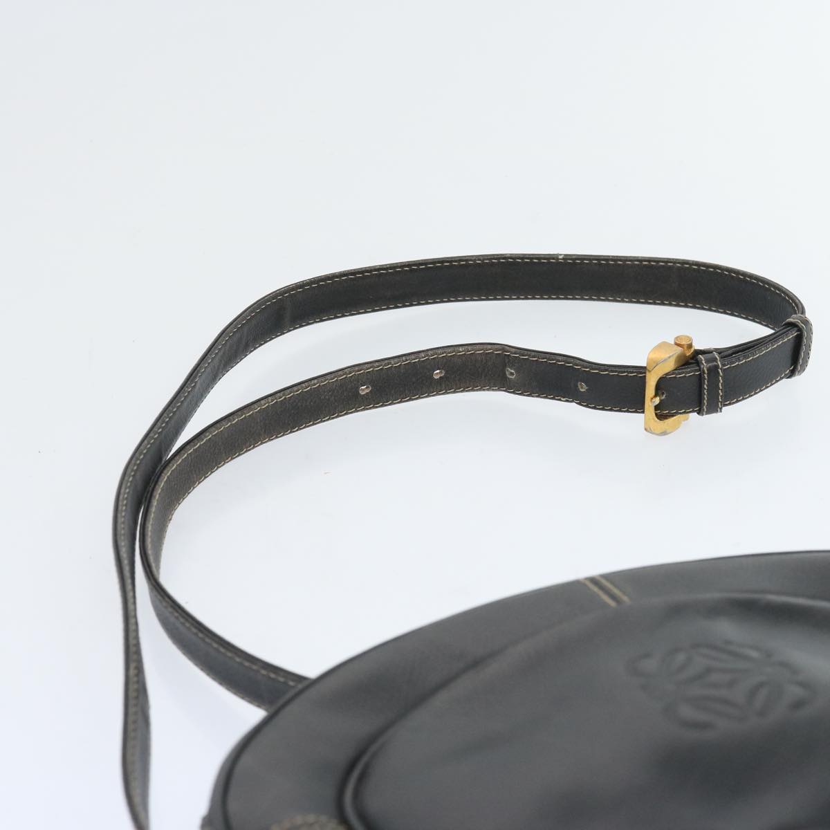 LOEWE Shoulder Bag Leather Black Auth bs12078