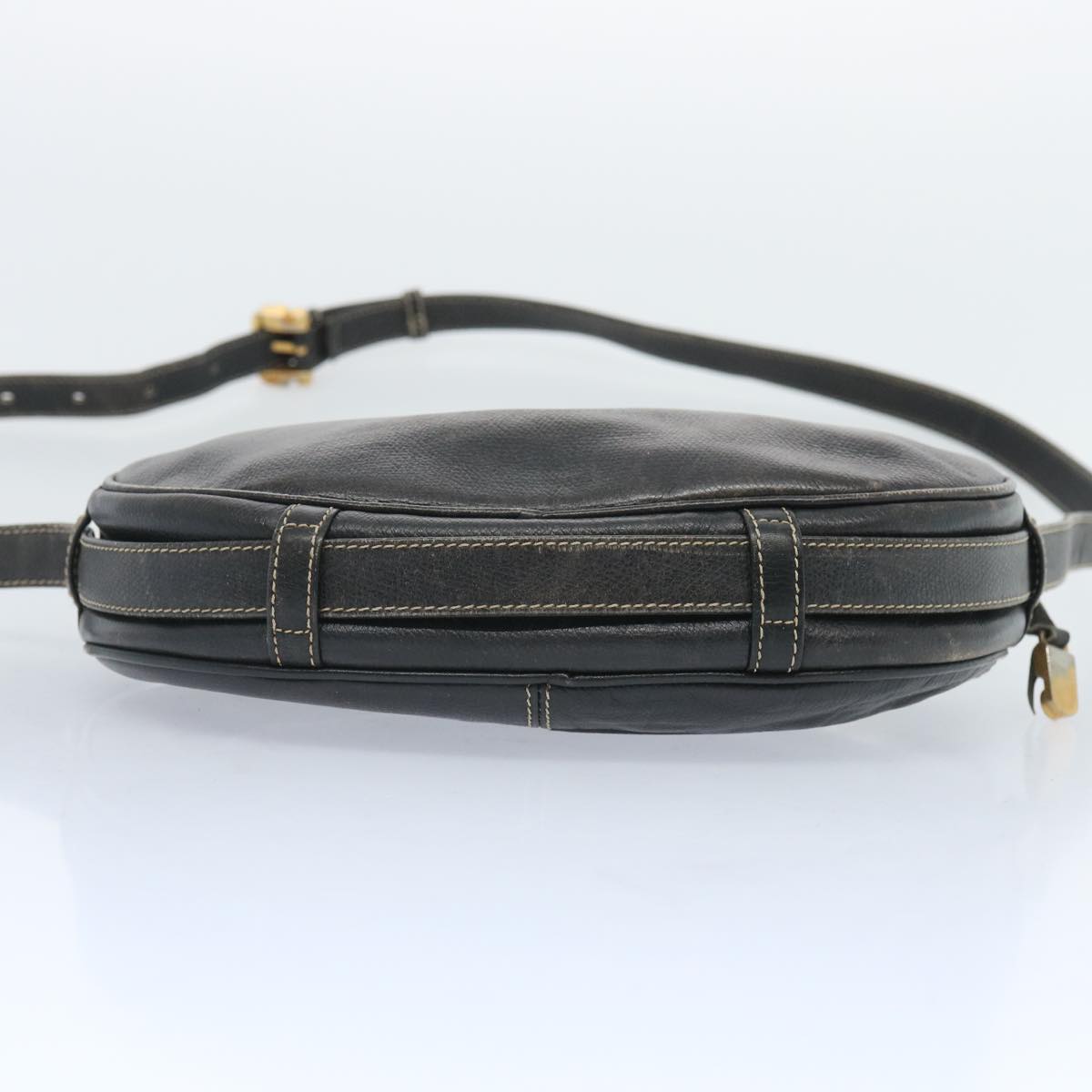 LOEWE Shoulder Bag Leather Black Auth bs12078