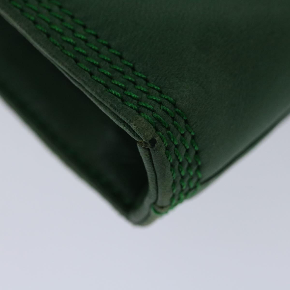 LOEWE Clutch Bag Leather Green Auth bs12080