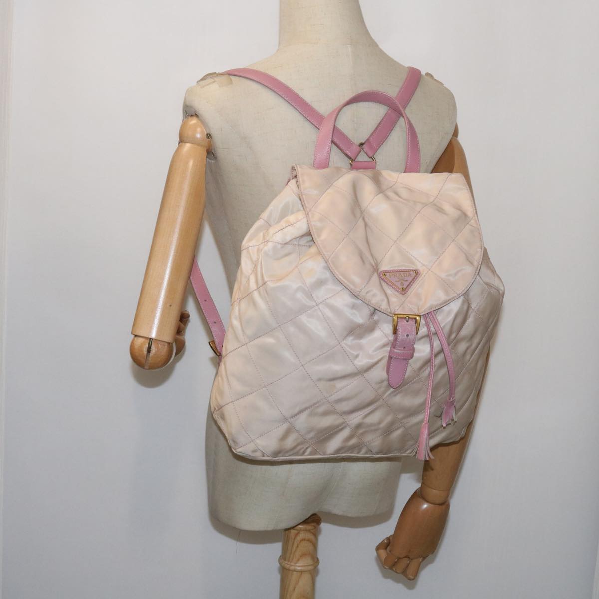 PRADA Backpack Nylon Pink Auth bs12082