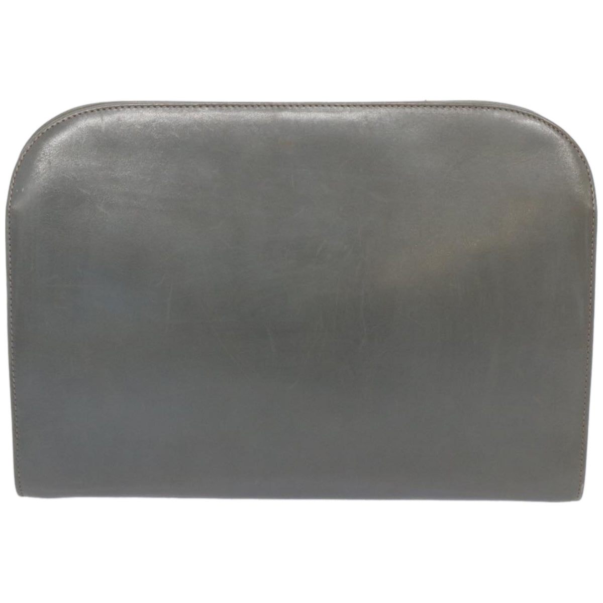 Salvatore Ferragamo Chain Shoulder Bag Leather Gray Auth bs12090 - 0