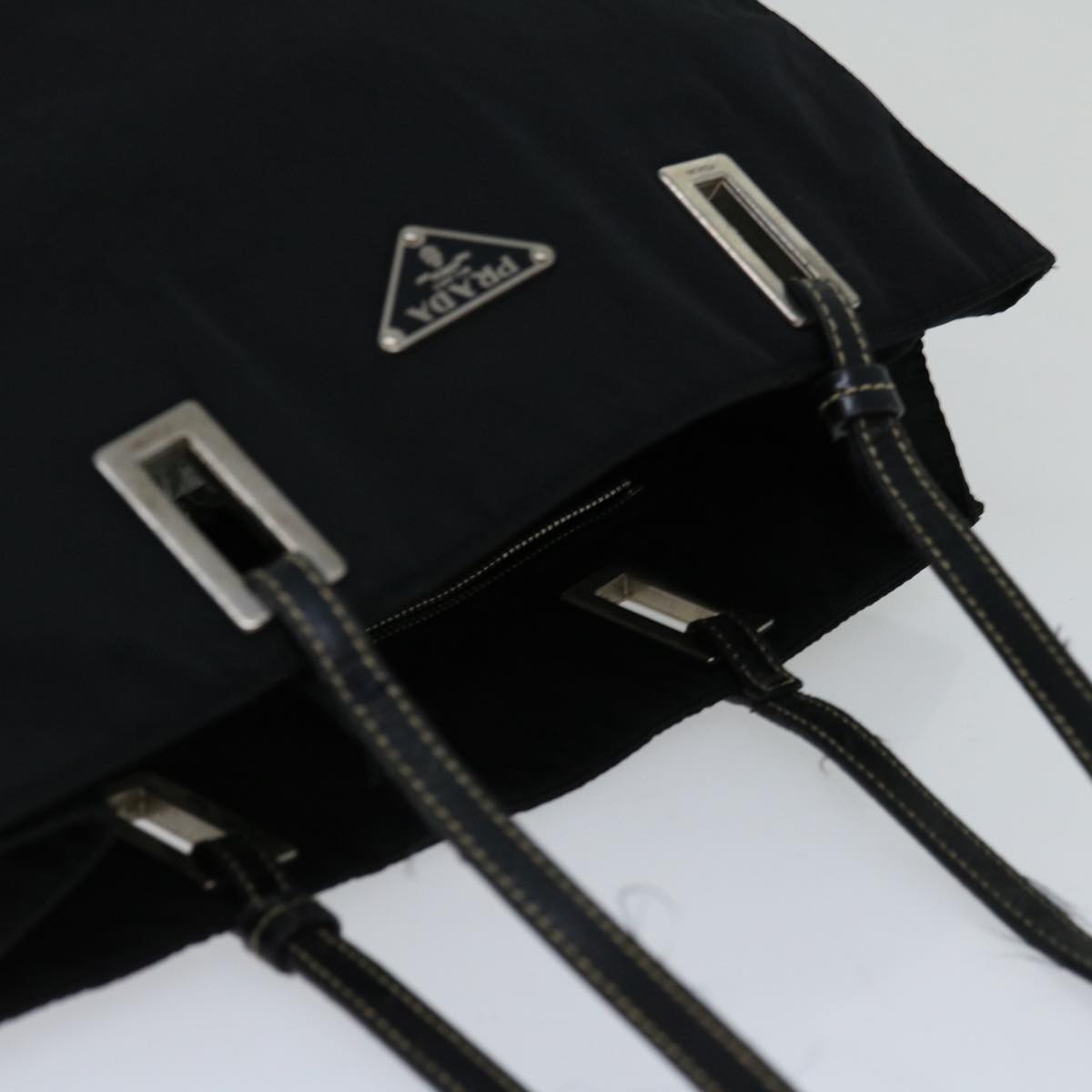 PRADA Hand Bag Nylon Black Auth bs12093