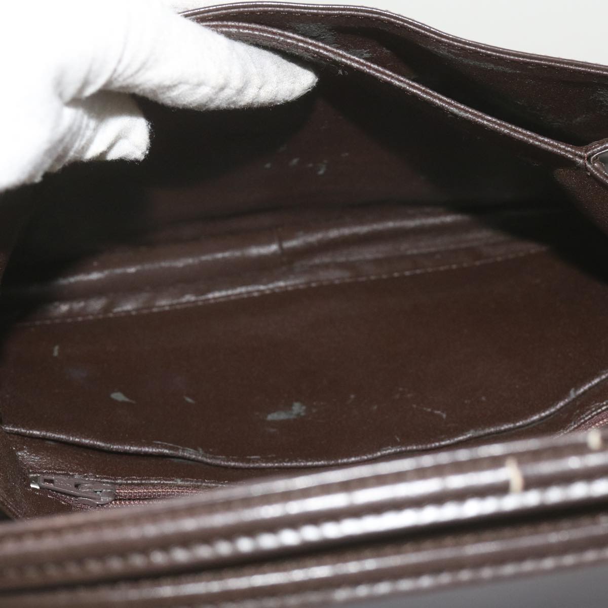 LOEWE Hand Bag Canvas Leather 2Set Beige Brown Auth bs12094