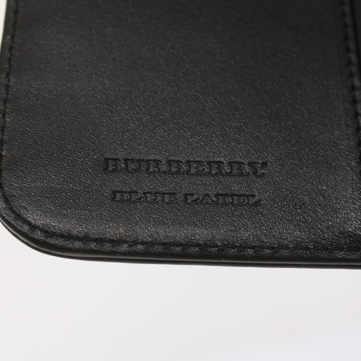 BURBERRY Nova Check Wallet Nylon Gray Black Auth bs12103