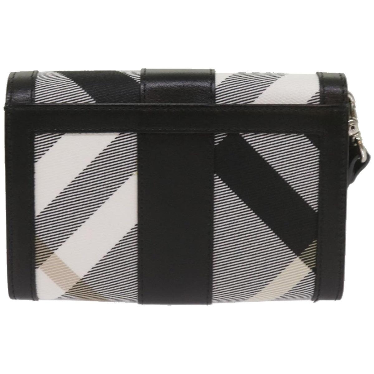 BURBERRY Nova Check Wallet Nylon Gray Black Auth bs12103